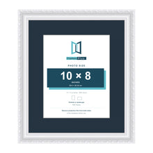Louis Range White Picture, Photo & Poster Frame with Pacific Blue Mount - 14x12" Frame for 10x8" Photo, White