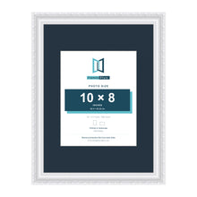 Louis Range White Picture, Photo & Poster Frame with Pacific Blue Mount - 16x12" Frame for 10x8" Photo, White