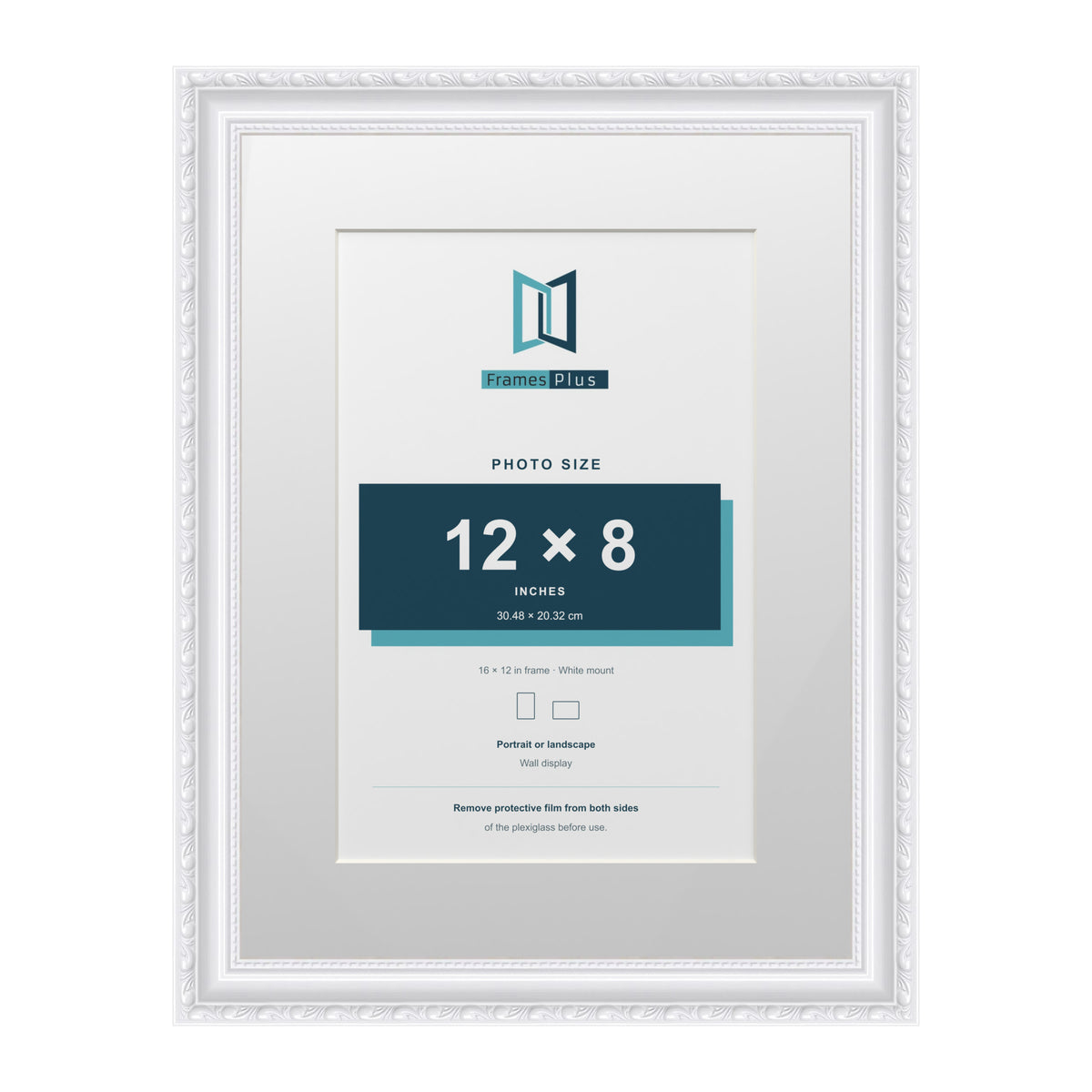 Louis Range White Picture, Photo & Poster Frame with White Mount - 16x12" Frame for 12x8" Photo, White