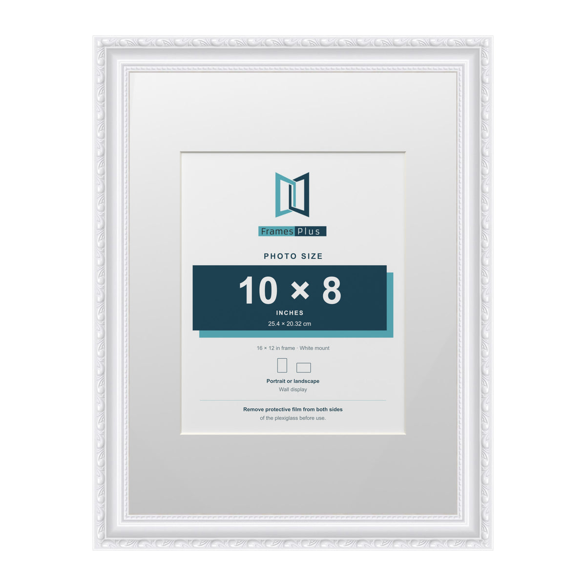 Louis Range White Picture, Photo & Poster Frame with White Mount - 16x12" Frame for 10x8" Photo, White