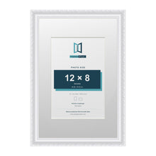 Louis Range White Picture, Photo & Poster Frame with White Mount - 18x12" Frame for 12x8" Photo, White