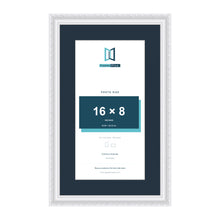 Louis Range White Picture, Photo & Poster Frame with Pacific Blue Mount - 20x12" Frame for 16x8" Photo, White