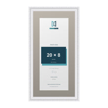 Louis Range White Picture, Photo & Poster Frame with Dawn Grey Mount - 24x12" Frame for 20x8" Photo, White
