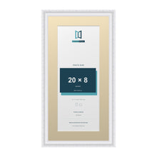 Louis Range White Picture, Photo & Poster Frame with Ivory Mount - 24x12" Frame for 20x8" Photo, White