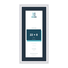 Louis Range White Picture, Photo & Poster Frame with Pacific Blue Mount - 26x12" Frame for 22x8" Photo, White