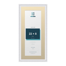 Louis Range White Picture, Photo & Poster Frame with Ivory Mount - 26x12" Frame for 22x8" Photo, White