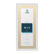 Louis Range White Picture, Photo & Poster Frame with Ivory Mount - 28x12" Frame for 24x8" Photo, White