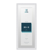 Louis Range White Picture, Photo & Poster Frame with White Mount - 30x12" Frame for 26x8" Photo, White