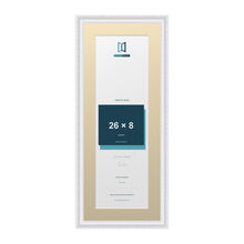 Louis Range White Picture, Photo & Poster Frame with Ivory Mount - 30x12" Frame for 26x8" Photo, White