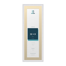 Louis Range White Picture, Photo & Poster Frame with Ivory Mount - 36x12" Frame for 32x8" Photo, White
