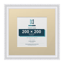 Louis Range White Picture, Photo & Poster Frame with Ivory Mount - 32x32cm Frame for 20x20cm Photo, White