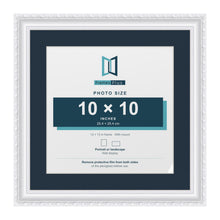 Louis Range White Picture, Photo & Poster Frame with Pacific Blue Mount - 13x13" Frame for 10x10" Photo, White