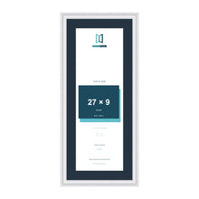Louis Range White Picture, Photo & Poster Frame with Pacific Blue Mount - 31x13" Frame for 27x9" Photo, White