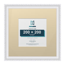 Louis Range White Picture, Photo & Poster Frame with Ivory Mount - 35x35cm Frame for 20x20cm Photo, White