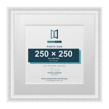 Louis Range White Picture, Photo & Poster Frame with White Mount - 35x35cm Frame for 25x25cm Photo, White