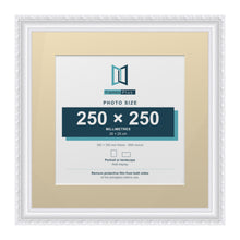 Louis Range White Picture, Photo & Poster Frame with Ivory Mount - 35x35cm Frame for 25x25cm Photo, White