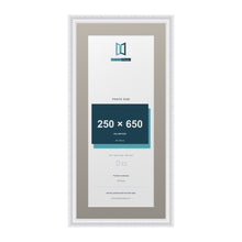 Louis Range White Picture, Photo & Poster Frame with Dawn Grey Mount - 75x35cm Frame for 65x25cm Photo, White