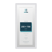 Louis Range White Picture, Photo & Poster Frame with White Mount - 80x35cm Frame for 70x25cm Photo, White