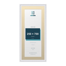 Louis Range White Picture, Photo & Poster Frame with Ivory Mount - 80x35cm Frame for 70x25cm Photo, White