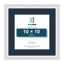 Louis Range White Picture, Photo & Poster Frame with Pacific Blue Mount - 14x14" Frame for 10x10" Photo, White