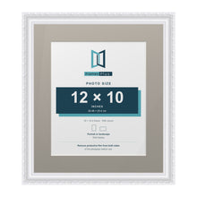Louis Range White Picture, Photo & Poster Frame with Dawn Grey Mount - 16x14" Frame for 12x10" Photo, White
