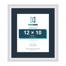 Louis Range White Picture, Photo & Poster Frame with Pacific Blue Mount - 16x14" Frame for 12x10" Photo, White