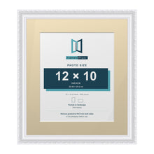 Louis Range White Picture, Photo & Poster Frame with Ivory Mount - 16x14" Frame for 12x10" Photo, White