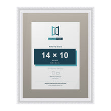 Louis Range White Picture, Photo & Poster Frame with Dawn Grey Mount - 18x14" Frame for 14x10" Photo, White