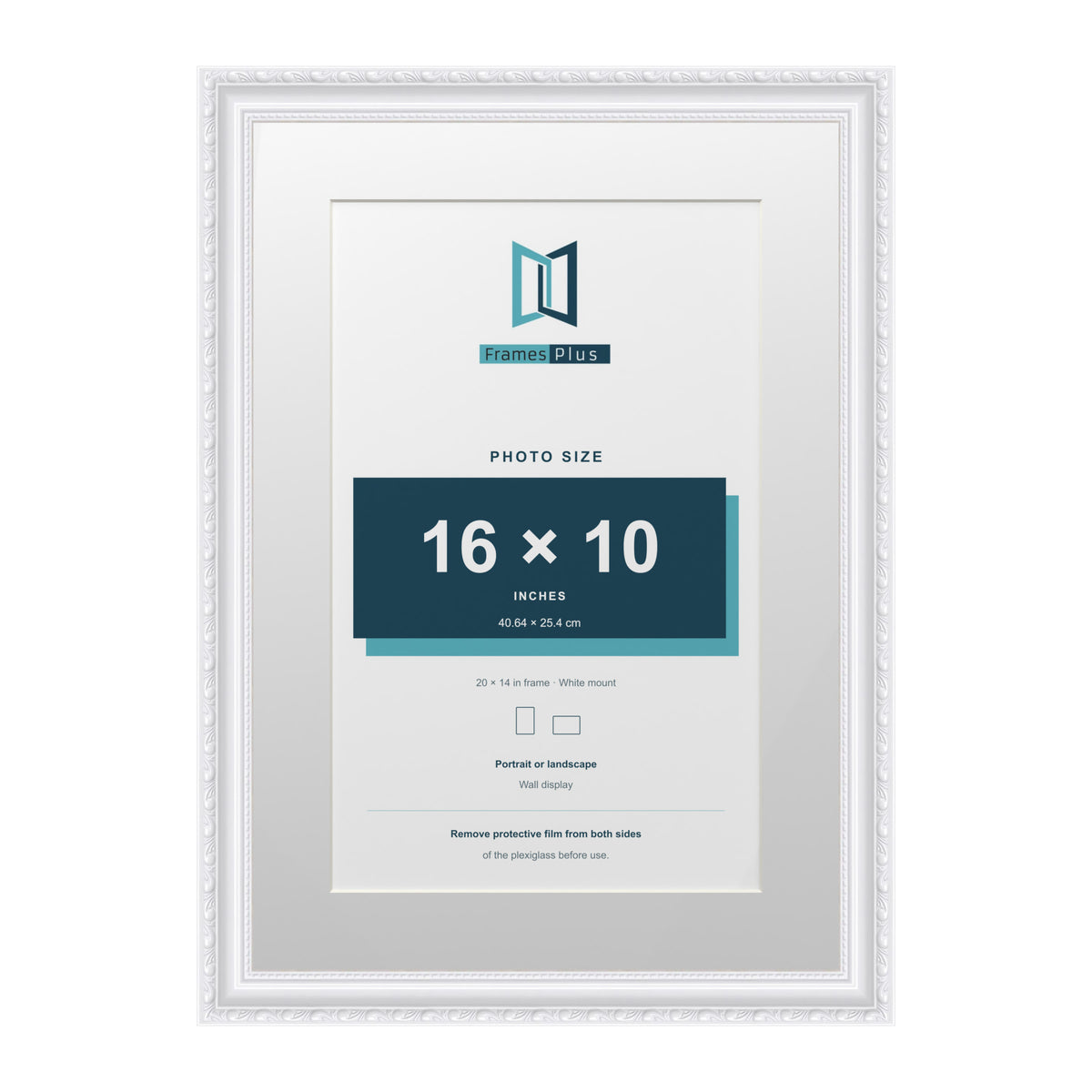 Louis Range White Picture, Photo & Poster Frame with White Mount - 20x14" Frame for 16x10" Photo, White
