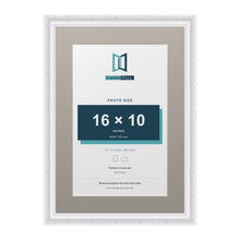Louis Range White Picture, Photo & Poster Frame with Dawn Grey Mount - 20x14" Frame for 16x10" Photo, White