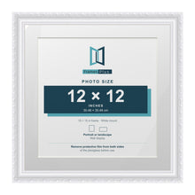 Louis Range White Picture, Photo & Poster Frame with White Mount - 15x15" Frame for 12x12" Photo, White