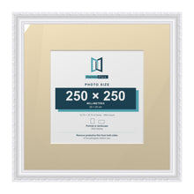 Louis Range White Picture, Photo & Poster Frame with Ivory Mount - 40x40cm Frame for 25x25cm Photo, White