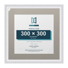 Louis Range White Picture, Photo & Poster Frame with Dawn Grey Mount - 40x40cm Frame for 30x30cm Photo, White