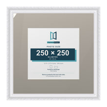 Louis Range White Picture, Photo & Poster Frame with Dawn Grey Mount - 40x40cm Frame for 25x25cm Photo, White