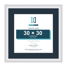Louis Range White Picture, Photo & Poster Frame with Pacific Blue Mount - 40x40cm Frame for 30x30cm Photo, White