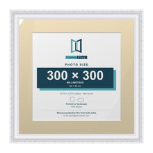 Louis Range White Picture, Photo & Poster Frame with Ivory Mount - 40x40cm Frame for 30x30cm Photo, White