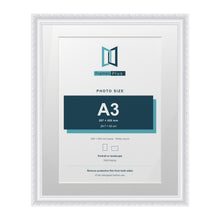 Louis Range White Picture, Photo & Poster Frame with White Mount - 50x40cm Frame for A3 Photo, White