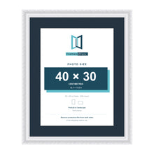 Louis Range White Picture, Photo & Poster Frame with Pacific Blue Mount - 50x40cm Frame for 40x30cm Photo, White