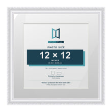 Louis Range White Picture, Photo & Poster Frame with White Mount - 16x16" Frame for 12x12" Photo, White