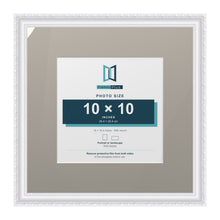 Louis Range White Picture, Photo & Poster Frame with Dawn Grey Mount - 16x16" Frame for 10x10" Photo, White