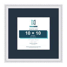 Louis Range White Picture, Photo & Poster Frame with Pacific Blue Mount - 16x16" Frame for 10x10" Photo, White