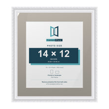 Louis Range White Picture, Photo & Poster Frame with Dawn Grey Mount - 18x16" Frame for 14x12" Photo, White