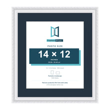 Louis Range White Picture, Photo & Poster Frame with Pacific Blue Mount - 18x16" Frame for 14x12" Photo, White