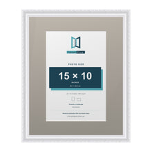 Louis Range White Picture, Photo & Poster Frame with Dawn Grey Mount - 20x16" Frame for 15x10" Photo, White