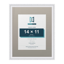 Louis Range White Picture, Photo & Poster Frame with Dawn Grey Mount - 20x16" Frame for 14x11" Photo, White