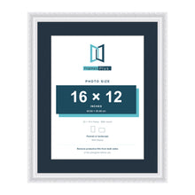 Louis Range White Picture, Photo & Poster Frame with Pacific Blue Mount - 20x16" Frame for 16x12" Photo, White