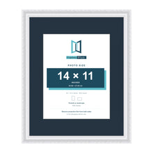 Louis Range White Picture, Photo & Poster Frame with Pacific Blue Mount - 20x16" Frame for 14x11" Photo, White