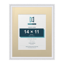 Louis Range White Picture, Photo & Poster Frame with Ivory Mount - 20x16" Frame for 14x11" Photo, White