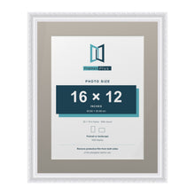 Louis Range White Picture, Photo & Poster Frame with Dawn Grey Mount - 20x16" Frame for 16x12" Photo, White