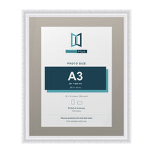 Louis Range White Picture, Photo & Poster Frame with Dawn Grey Mount - 20x16" Frame for A3 Photo, White